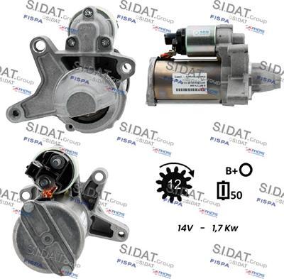 Sidat S12BH0935 - Стартер avtokuzovplus.com.ua