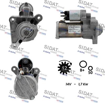 Sidat S12BH0936 - Стартер autocars.com.ua