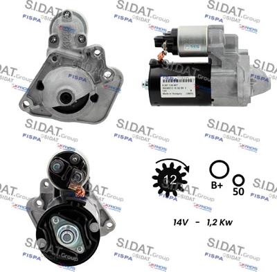 Sidat S12BH0942 - Стартер autocars.com.ua