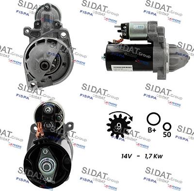 Sidat S12BH0950 - Стартер autocars.com.ua