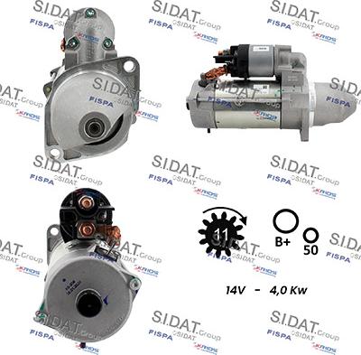 Sidat S12BH0955 - Стартер autocars.com.ua