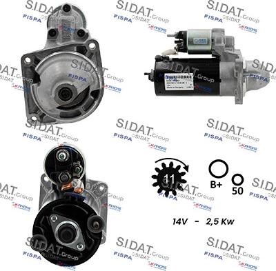 Sidat S12BH0959 - Стартер autocars.com.ua