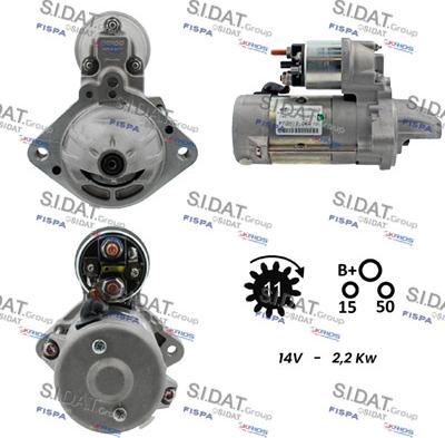 Sidat S12DE0057 - Стартер avtokuzovplus.com.ua