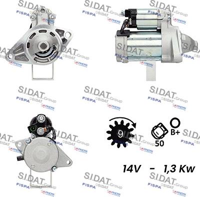 Sidat S12DE0068A2 - Стартер autocars.com.ua