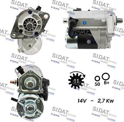 Sidat S12DE0137A2 - Стартер autocars.com.ua