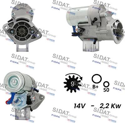 Sidat S12DE0167A2 - Стартер autocars.com.ua