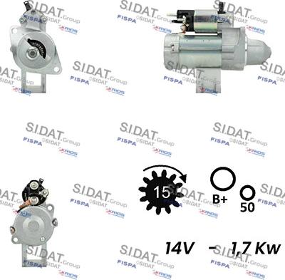 Sidat S12DE0207A2 - Стартер autocars.com.ua