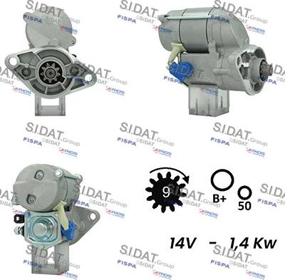 Sidat S12DE0224A2 - Стартер avtokuzovplus.com.ua