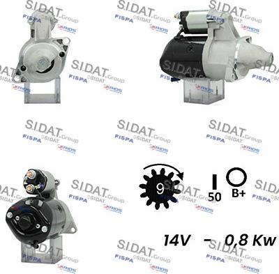 Sidat S12DE0293A2 - Стартер avtokuzovplus.com.ua