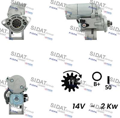 Sidat S12DE0300A2 - Стартер avtokuzovplus.com.ua