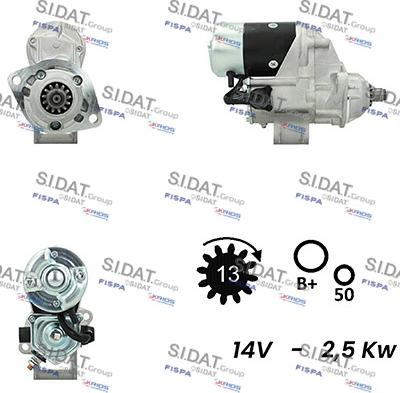 Sidat S12DE0356A2 - Стартер avtokuzovplus.com.ua