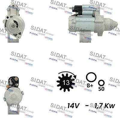 Sidat S12DE0360 - Стартер avtokuzovplus.com.ua