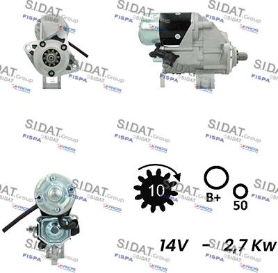 Sidat S12DE0371A2 - Стартер autocars.com.ua