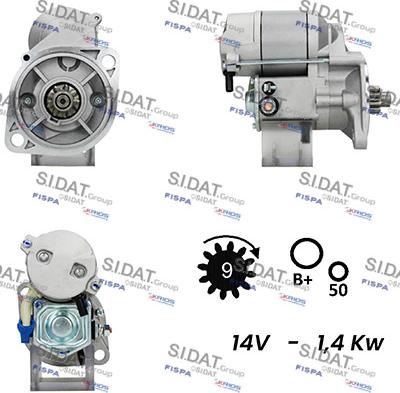 Sidat S12DE0404A2 - Стартер avtokuzovplus.com.ua