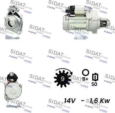 Sidat S12DE0429A2 - Стартер autocars.com.ua