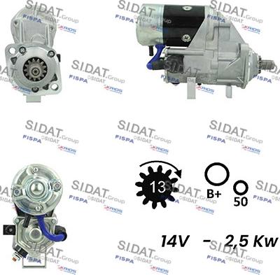 Sidat S12DE0484A2 - Стартер autocars.com.ua