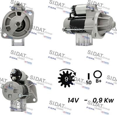 Sidat S12DE0507A2 - Стартер autocars.com.ua