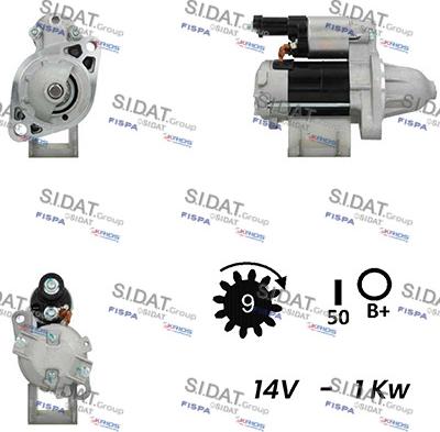 Sidat S12DE0515A2 - Стартер autocars.com.ua