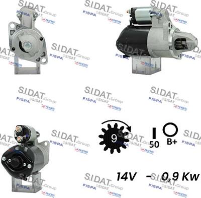 Sidat S12DE0582A2 - Стартер autocars.com.ua