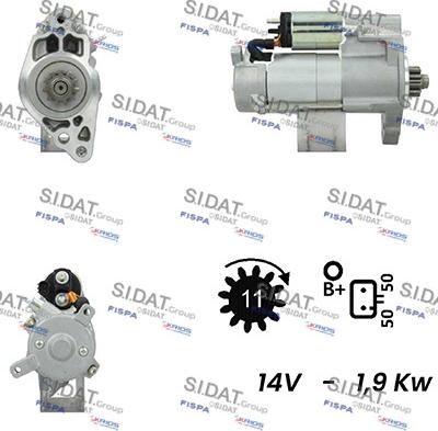 Sidat S12DE0651A2 - Стартер avtokuzovplus.com.ua