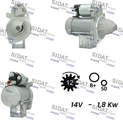 Sidat S12DE0678A2 - Стартер autocars.com.ua