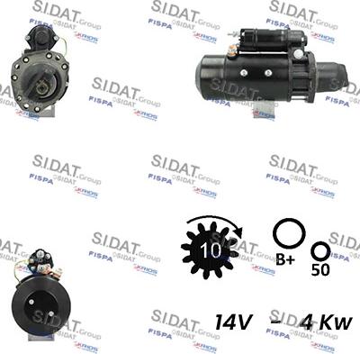 Sidat S12DE0702A2 - Стартер autocars.com.ua