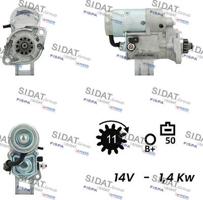 Sidat S12DE0723A2 - Стартер avtokuzovplus.com.ua