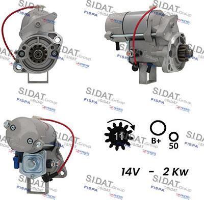 Sidat S12DE0728A2 - Стартер avtokuzovplus.com.ua