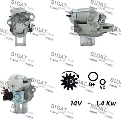 Sidat S12DE0750A2 - Стартер autocars.com.ua