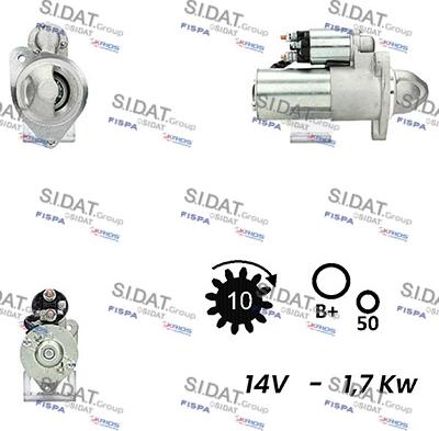 Sidat S12DR0309A2 - Стартер autocars.com.ua