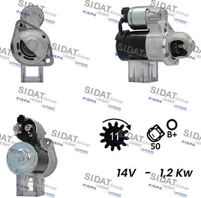 Sidat S12DR0558A2 - Стартер autocars.com.ua