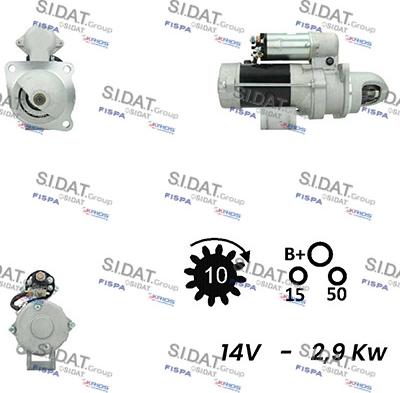 Sidat S12DR0749A2 - Стартер autocars.com.ua