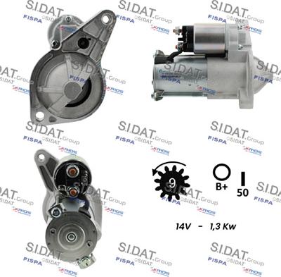 Sidat S12GN0880 - Стартер autocars.com.ua