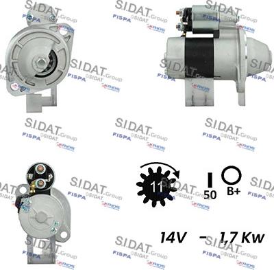 Sidat S12HT0105A2 - Стартер avtokuzovplus.com.ua