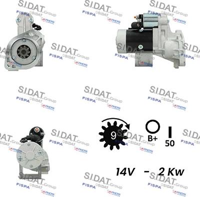 Sidat S12HT0568A2 - Стартер avtokuzovplus.com.ua