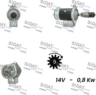 Sidat S12LU0456A2 - Стартер autocars.com.ua