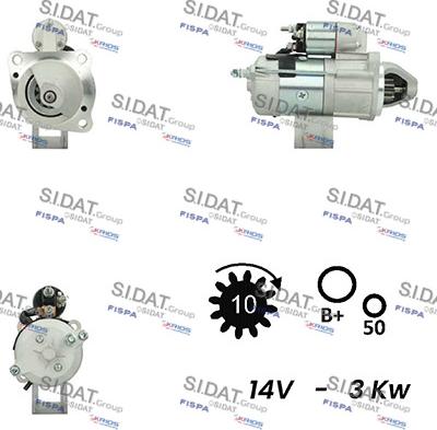 Sidat S12MA0197A2 - Стартер autocars.com.ua