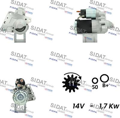 Sidat S12MH0014A2 - Стартер autocars.com.ua