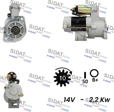 Sidat S12MH0211A2 - Стартер autocars.com.ua