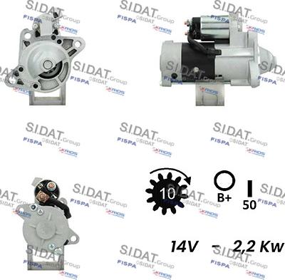 Sidat S12MH0322A2 - Стартер avtokuzovplus.com.ua