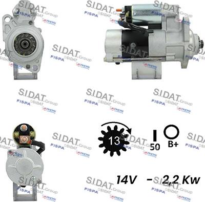 Sidat S12MH0413A2 - Стартер autocars.com.ua