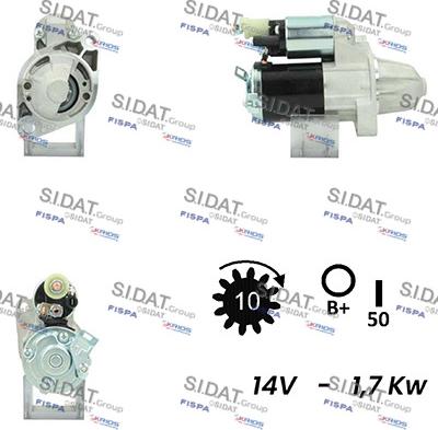 Sidat S12MH0525A2 - Стартер autocars.com.ua