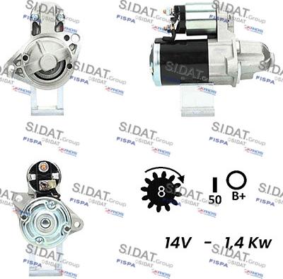 Sidat S12MH0581A2 - Стартер avtokuzovplus.com.ua