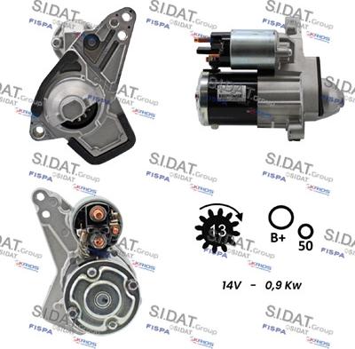 Sidat S12MH0689 - Стартер autocars.com.ua