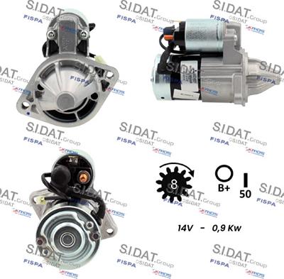 Sidat S12MH0726 - Стартер autocars.com.ua