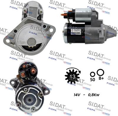 Sidat S12MH0853 - Стартер autocars.com.ua