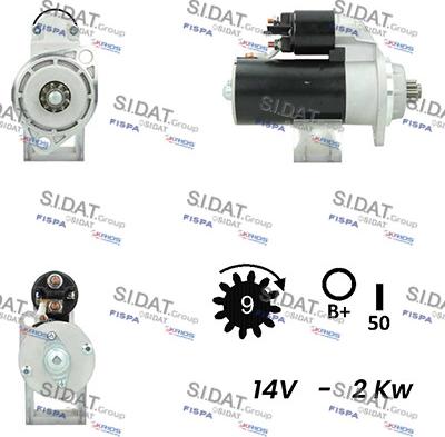 Sidat S12ML0390A2 - Стартер autocars.com.ua