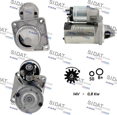 Sidat S12VA0009 - Стартер autocars.com.ua