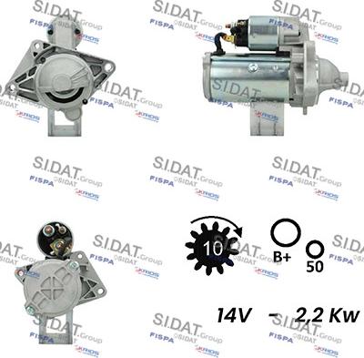 Sidat S12VA0021A2 - Стартер autocars.com.ua