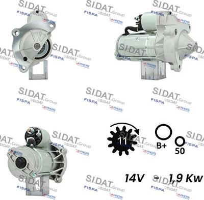 Sidat S12VA0035A2 - Стартер autocars.com.ua